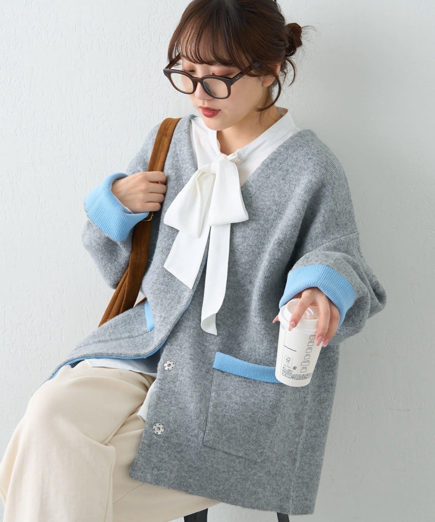 【nane】雙面配色開衫