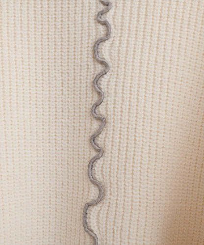 荷葉邊裝飾針織套頭衫