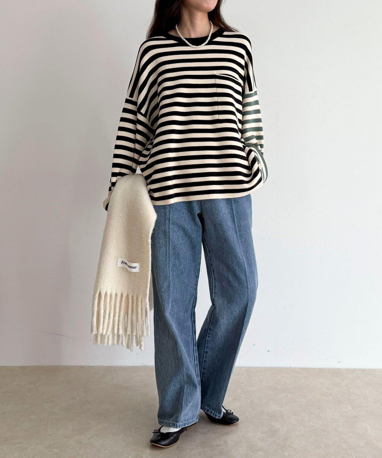 【GEVACO/ゲバコ】條紋針織套頭衫