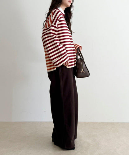 【GEVACO/ゲバコ】條紋針織套頭衫