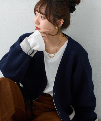 【nane】雙面配色開衫