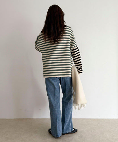 【GEVACO/ゲバコ】條紋針織套頭衫