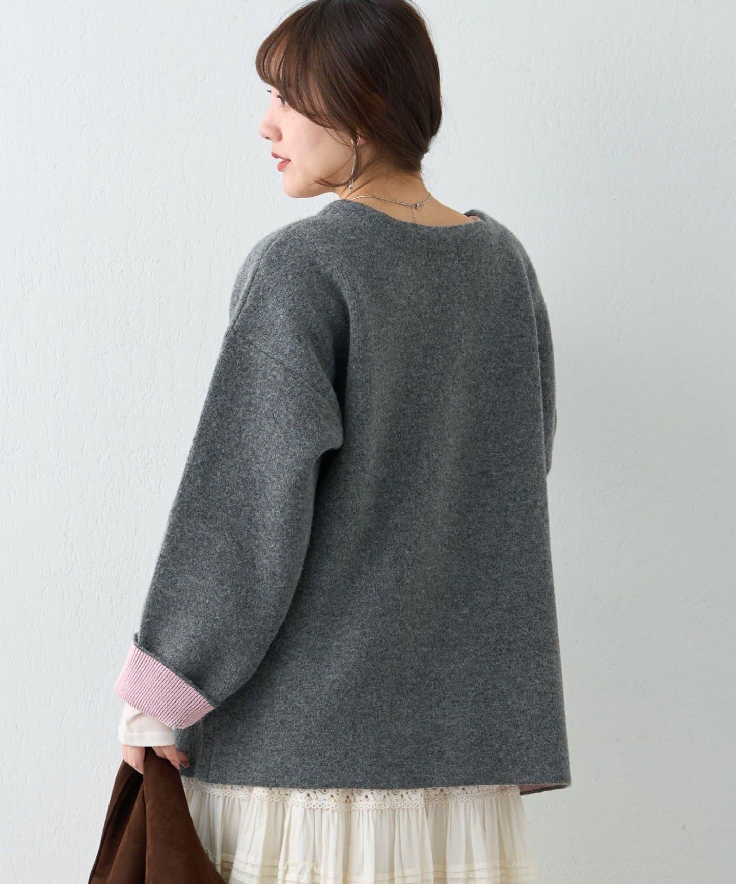 【nane】雙面配色開衫