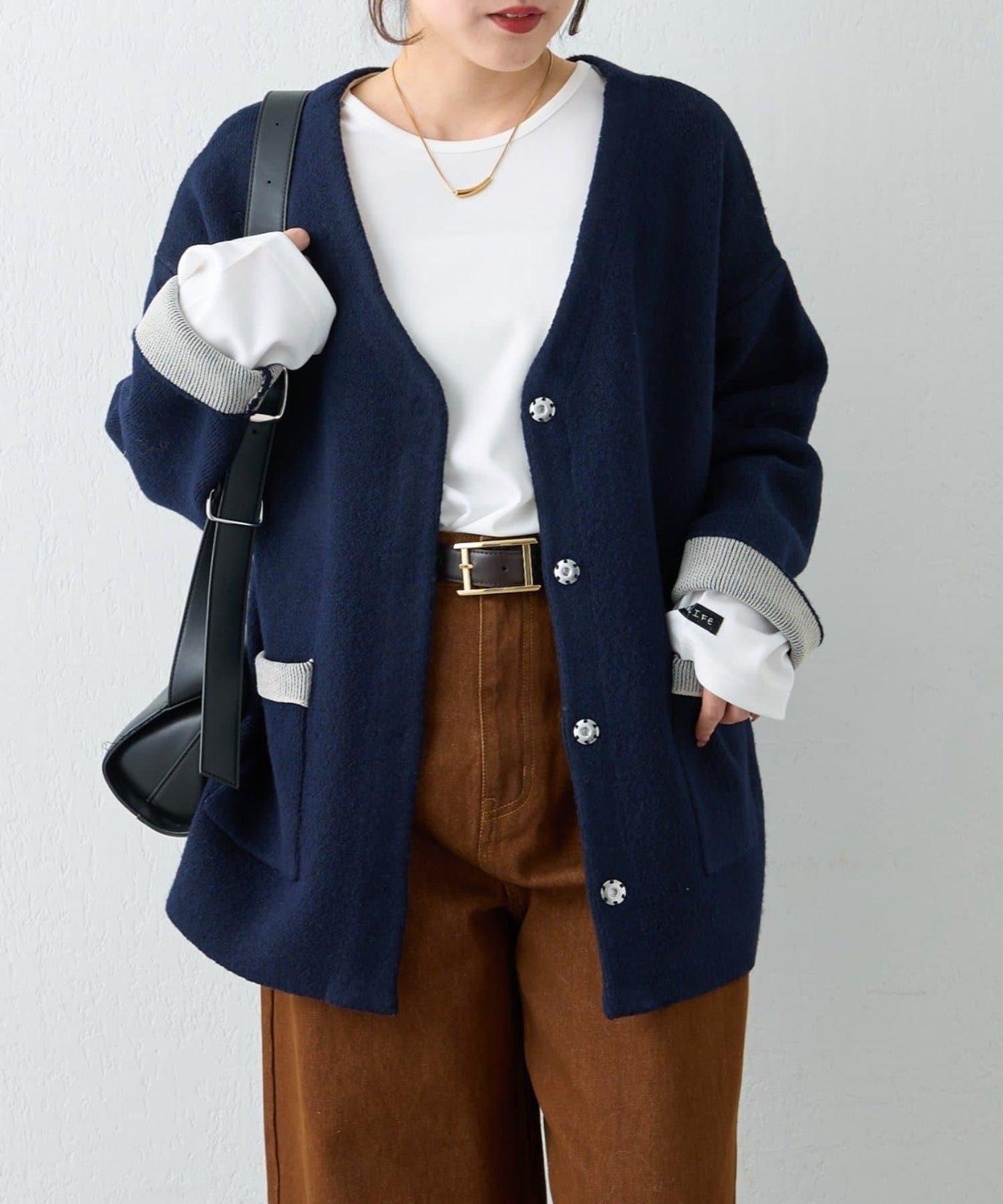 【nane】雙面配色開衫