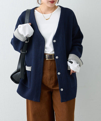 【nane】雙面配色開衫