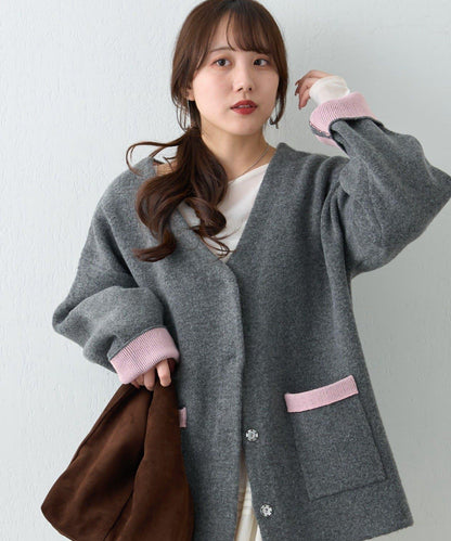 【nane】雙面配色開衫