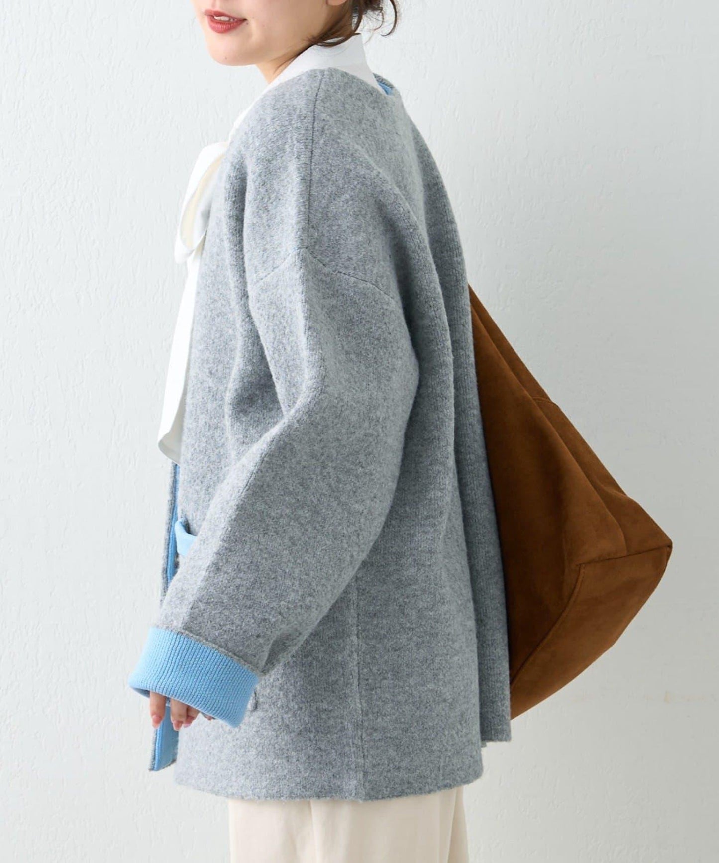 【nane】雙面配色開衫