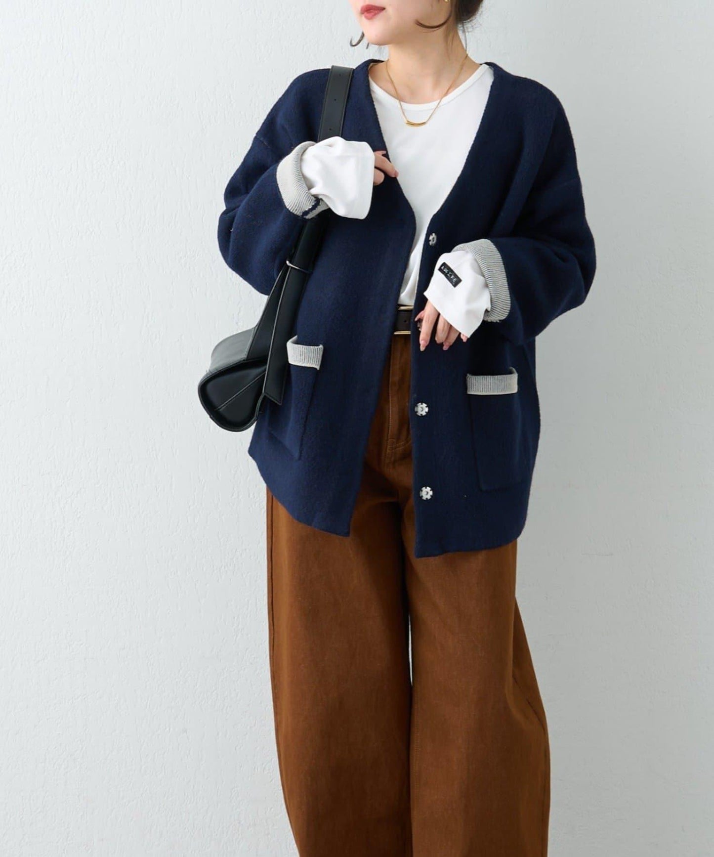 【nane】雙面配色開衫