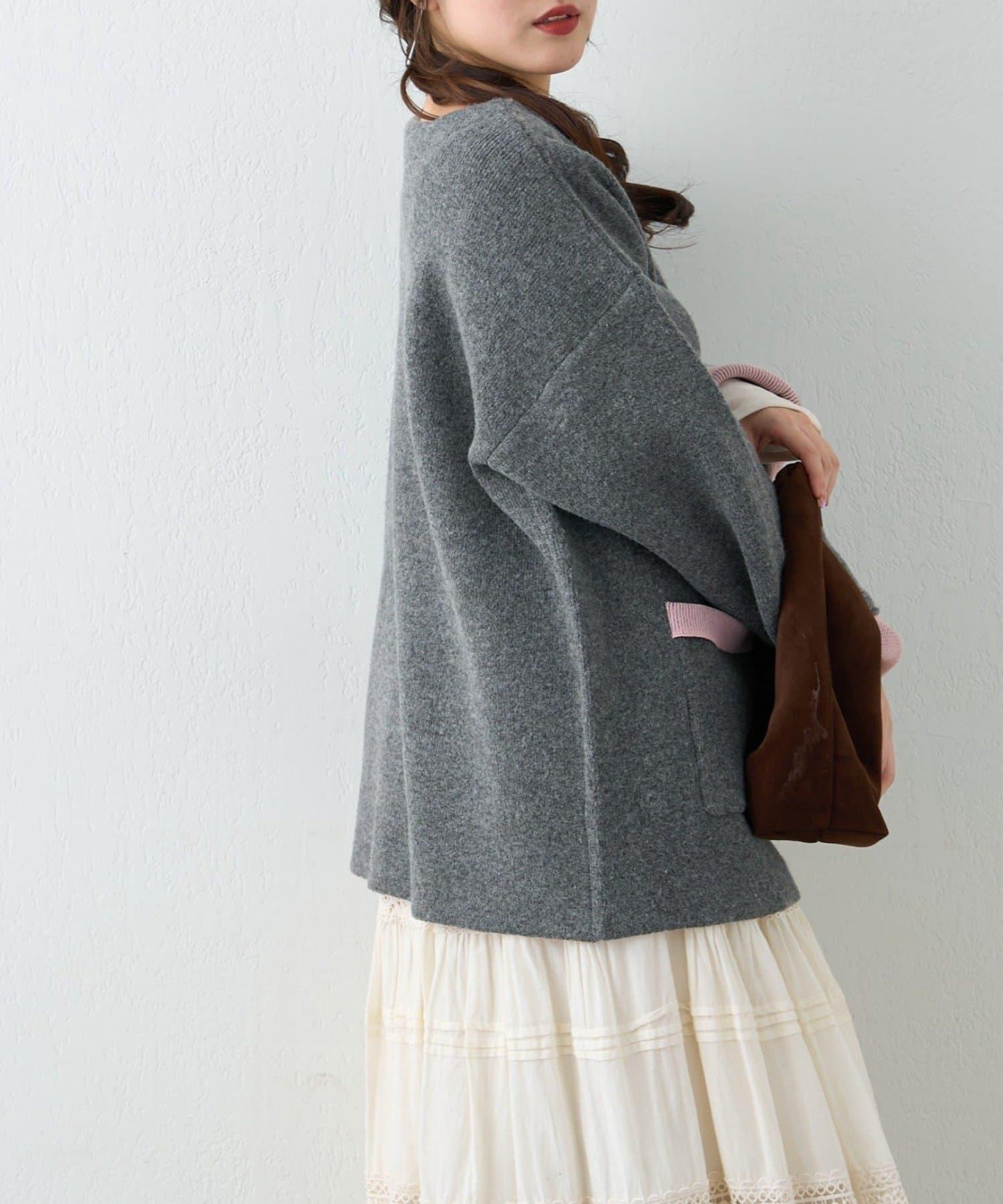 【nane】雙面配色開衫