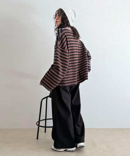 【GEVACO/ゲバコ】條紋針織套頭衫