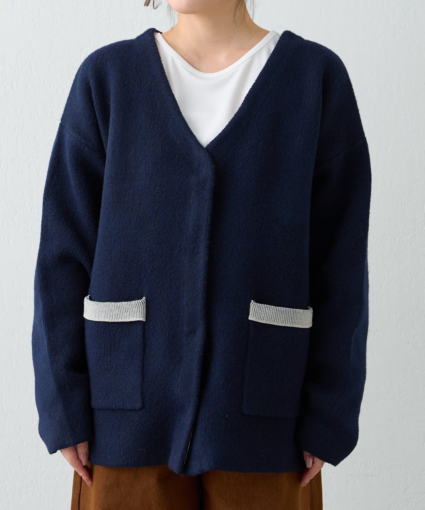 【nane】雙面配色開衫