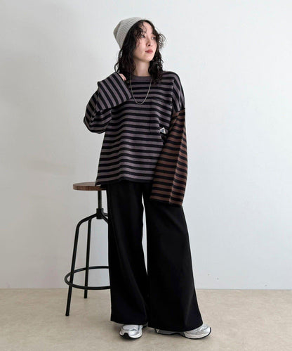 【GEVACO/ゲバコ】條紋針織套頭衫