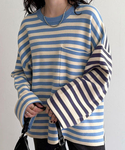 【GEVACO/ゲバコ】條紋針織套頭衫