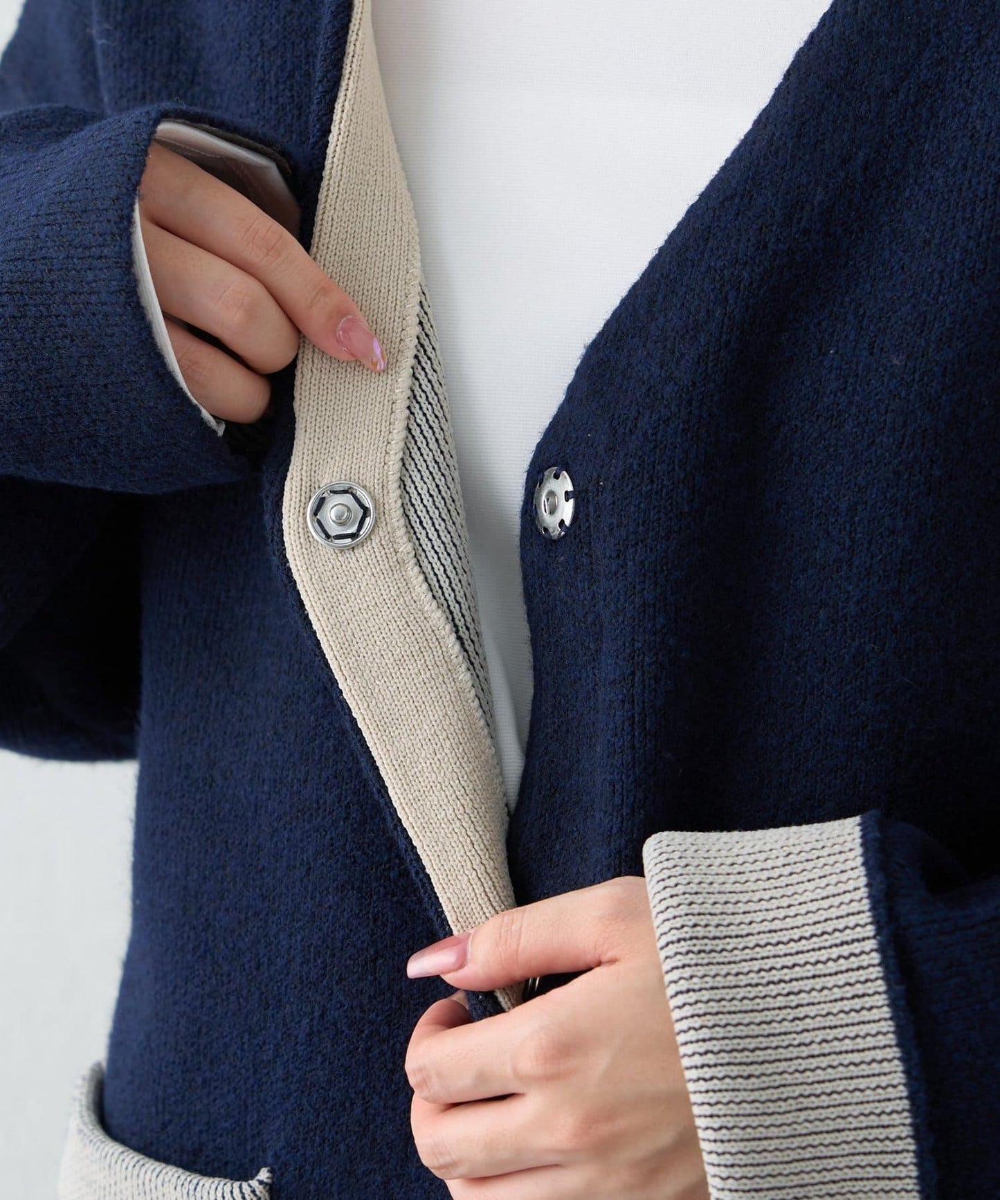 【nane】雙面配色開衫