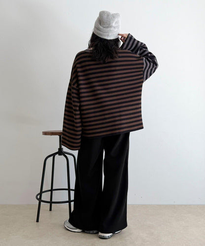 【GEVACO/ゲバコ】條紋針織套頭衫