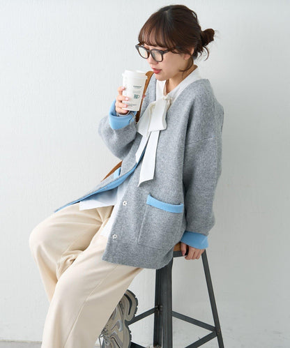 【nane】雙面配色開衫