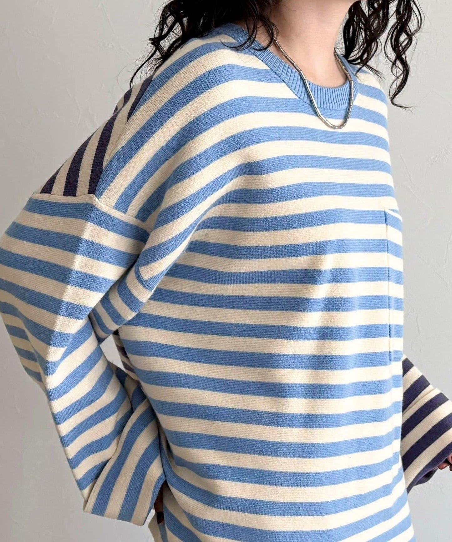 【GEVACO/ゲバコ】條紋針織套頭衫