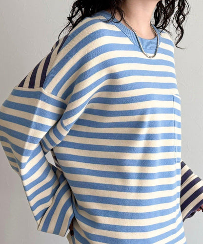 【GEVACO/ゲバコ】條紋針織套頭衫