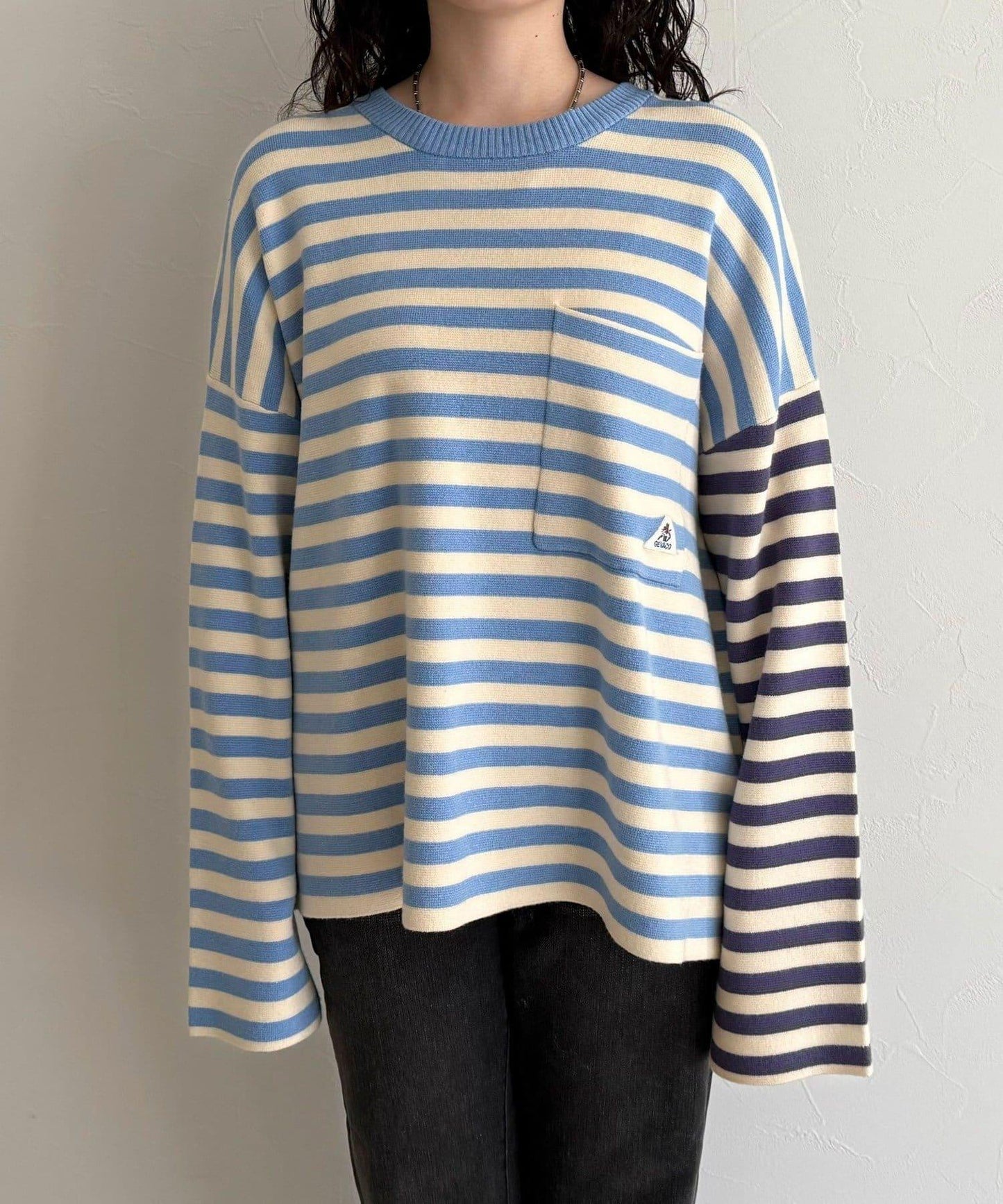 【GEVACO/ゲバコ】條紋針織套頭衫