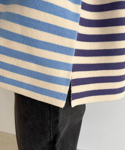 【GEVACO/ゲバコ】條紋針織套頭衫