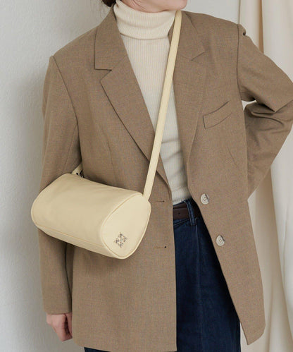 軟皮卷式單肩包