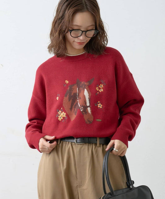 【GEVACO】花卉提花針織衫