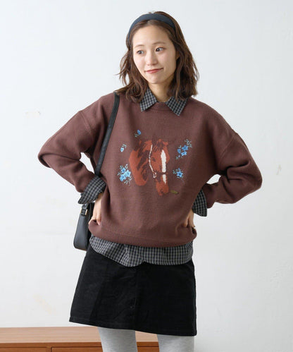 【GEVACO】花卉提花針織衫