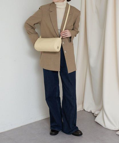 軟皮卷式單肩包