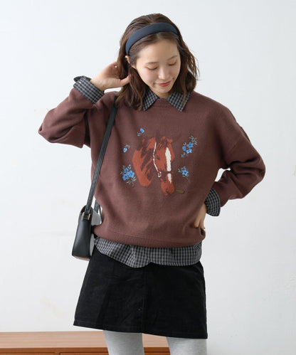 【GEVACO】花卉提花針織衫