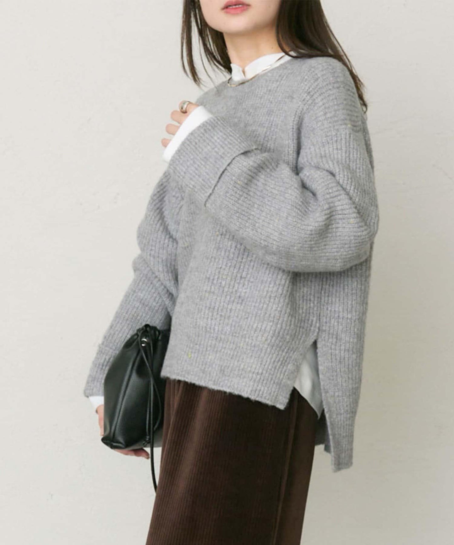 彩點圓領針織套頭衫