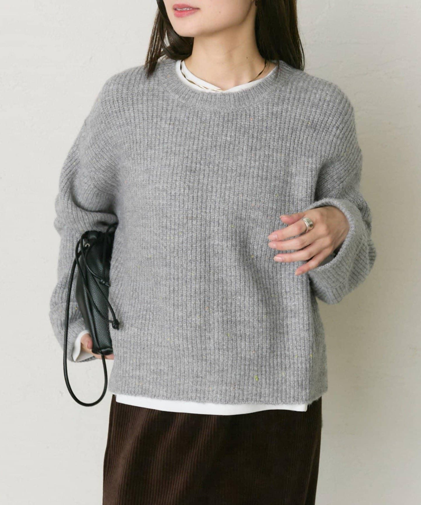 彩點圓領針織套頭衫