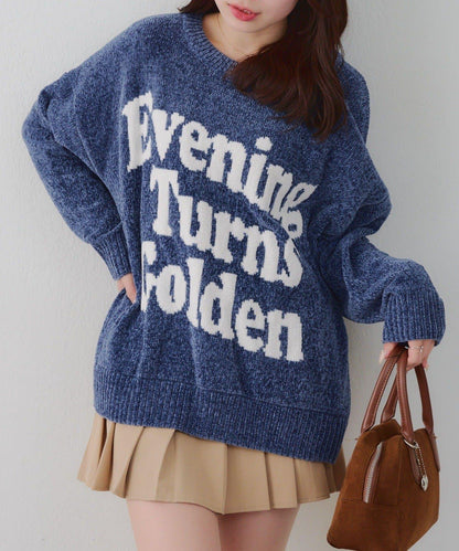 毛絨人氣針織衫【RMAF】天鵝絨紗線標誌針織套頭衫