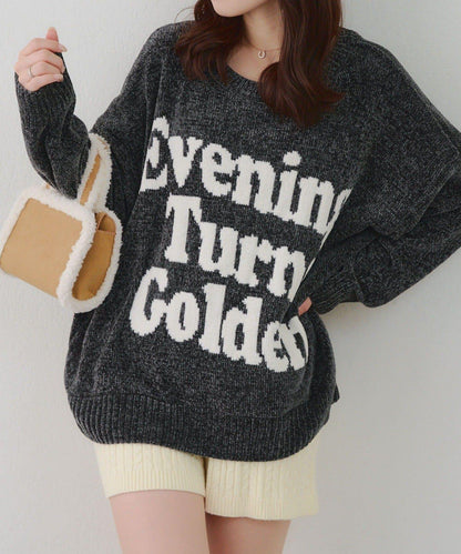 毛絨人氣針織衫【RMAF】天鵝絨紗線標誌針織套頭衫