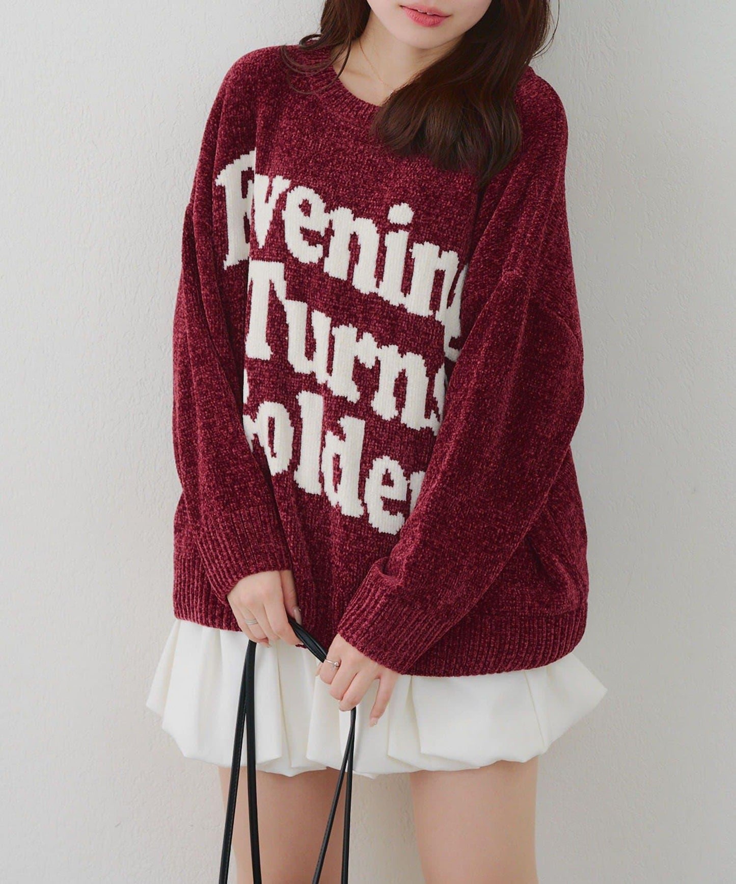 毛絨人氣針織衫【RMAF】天鵝絨紗線標誌針織套頭衫