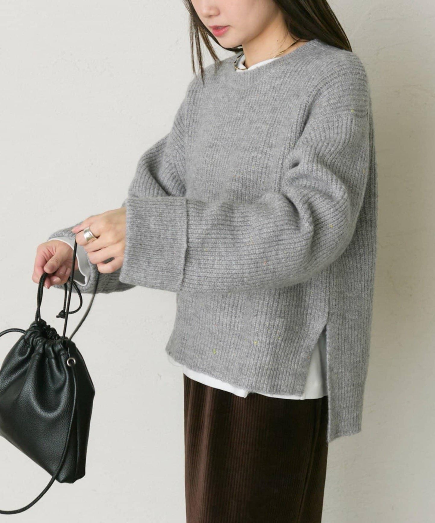 彩點圓領針織套頭衫