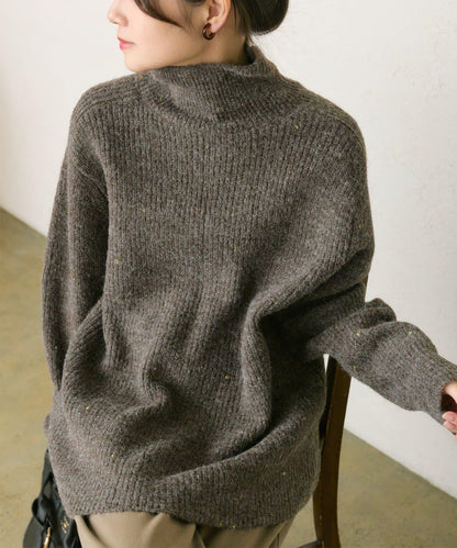 彩點高領針織套頭衫