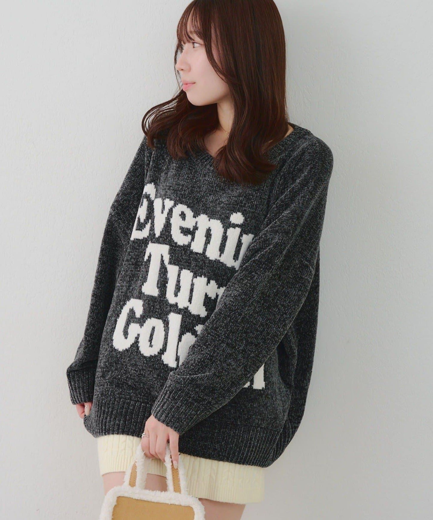 毛絨人氣針織衫【RMAF】天鵝絨紗線標誌針織套頭衫