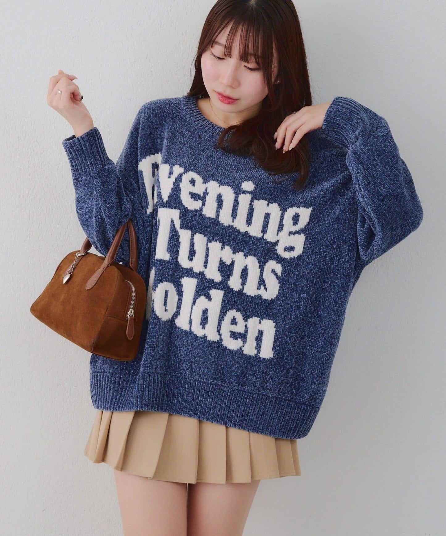 毛絨人氣針織衫【RMAF】天鵝絨紗線標誌針織套頭衫