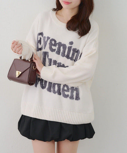 毛絨人氣針織衫【RMAF】天鵝絨紗線標誌針織套頭衫