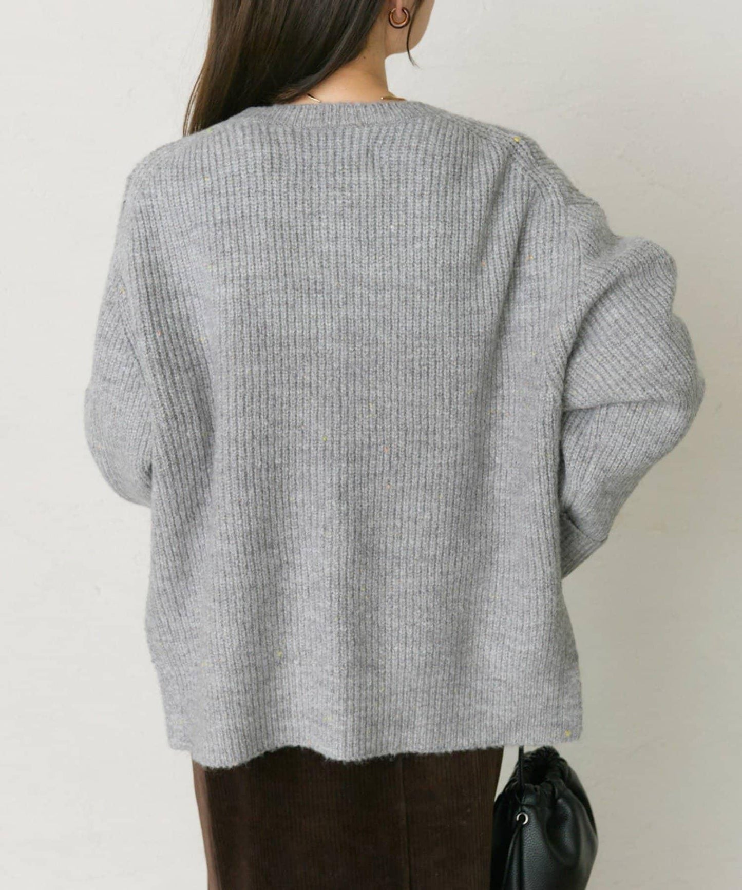 彩點圓領針織套頭衫