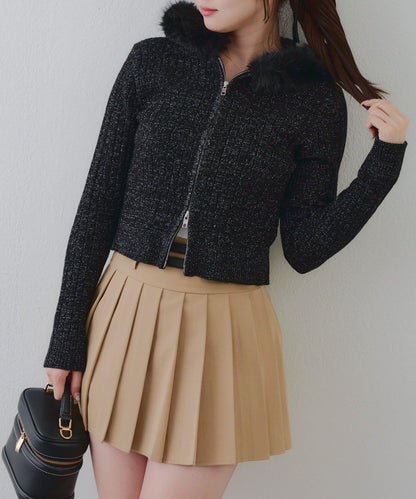 冬季流行單品♪【RMAF】亮片麻花毛絨連帽衫