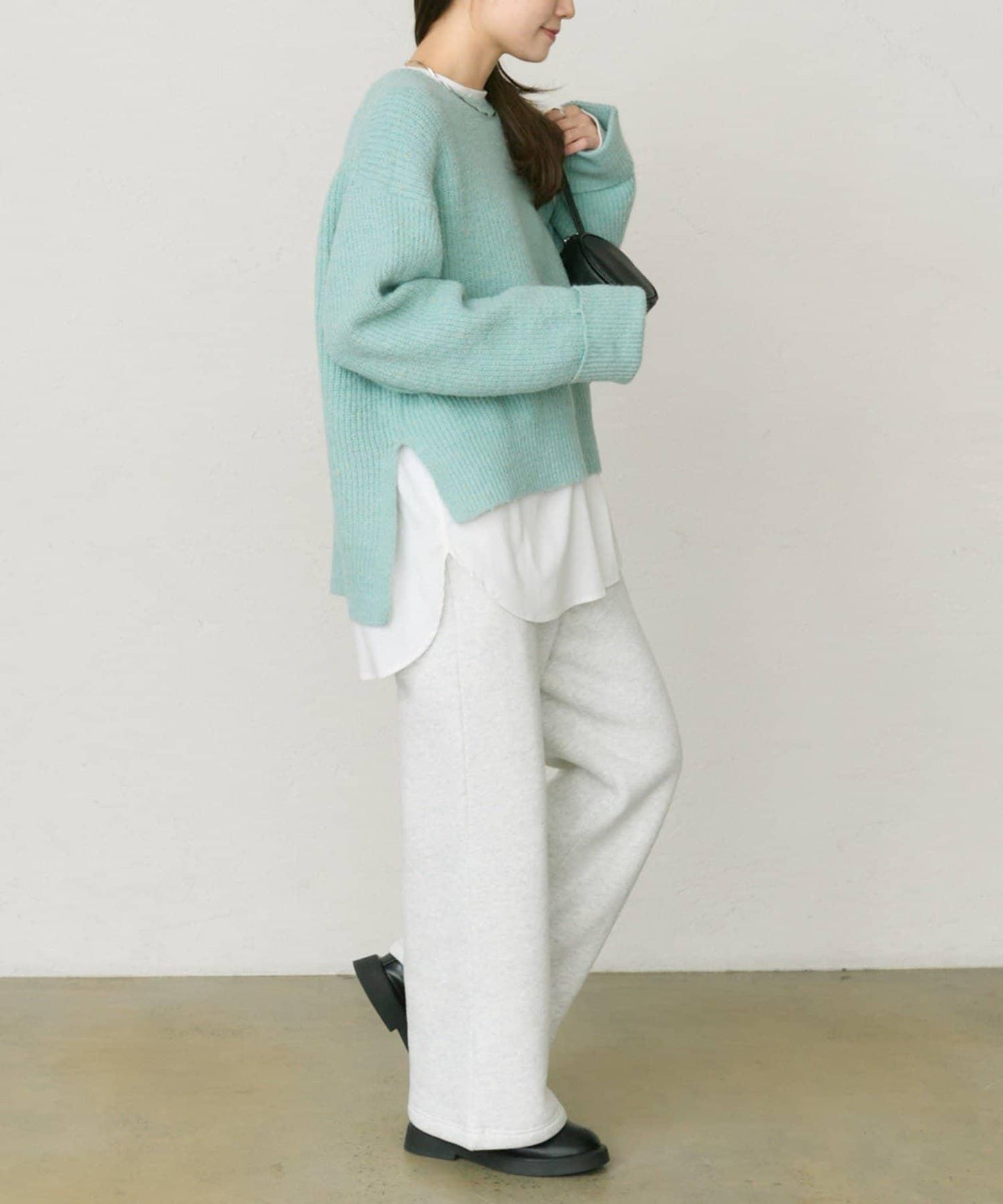 彩點圓領針織套頭衫