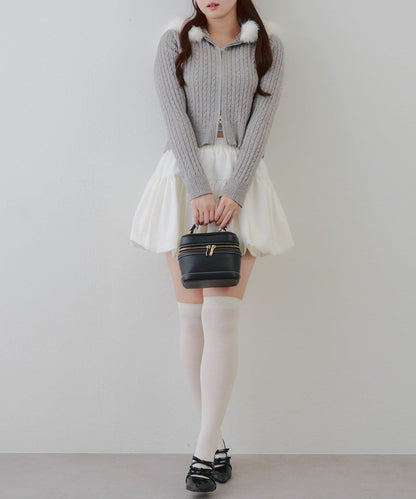 冬季流行單品♪【RMAF】亮片麻花毛絨連帽衫