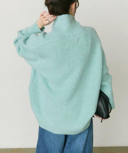 彩點高領針織套頭衫