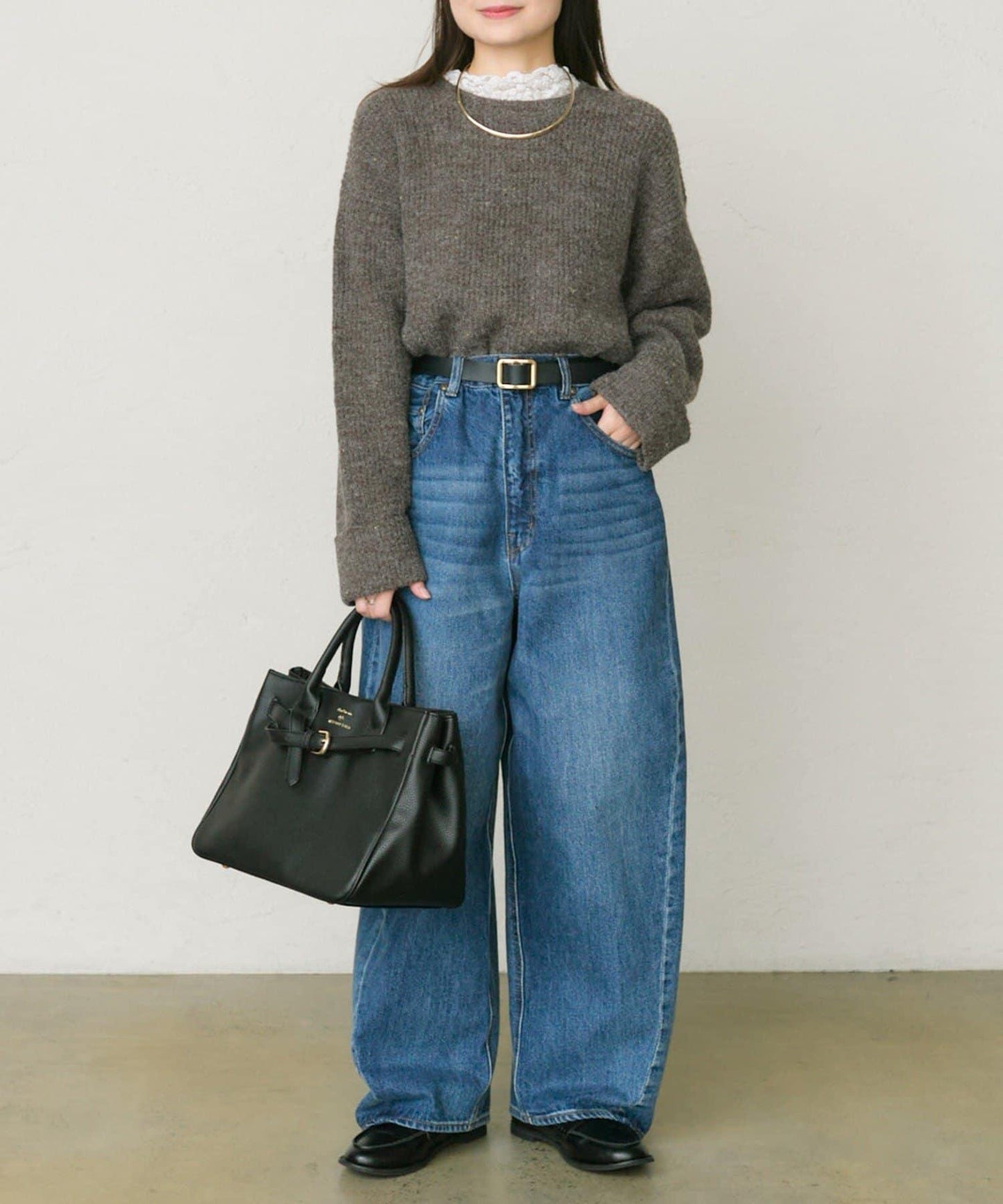 彩點圓領針織套頭衫