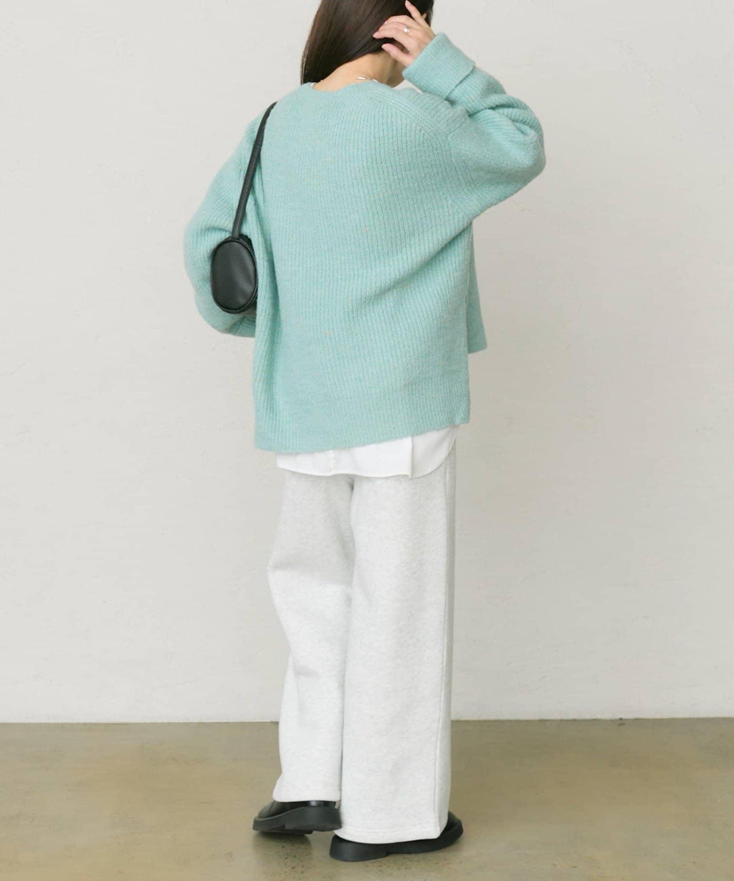 彩點圓領針織套頭衫