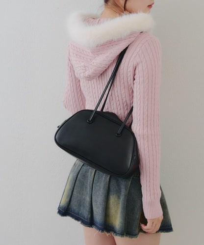 冬季流行單品♪【RMAF】亮片麻花毛絨連帽衫