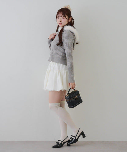 冬季流行單品♪【RMAF】亮片麻花毛絨連帽衫