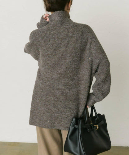 彩點高領針織套頭衫