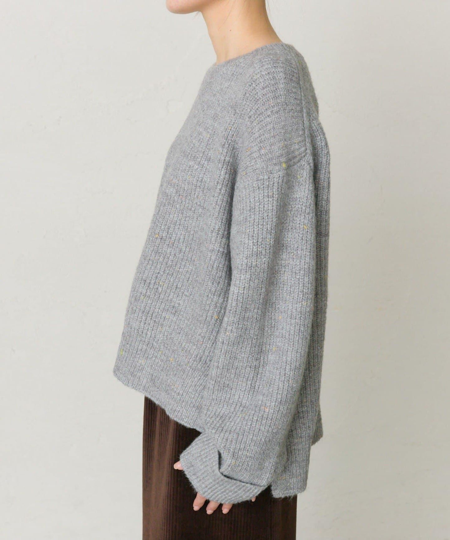 彩點圓領針織套頭衫